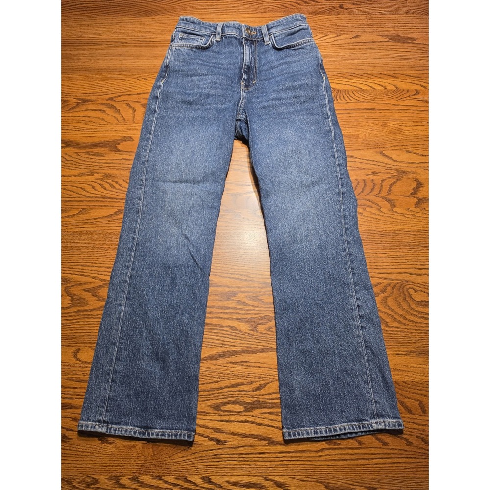 COS High Rise Kick Flare Ankle Jeans Womens Size 27 Dark Wash
